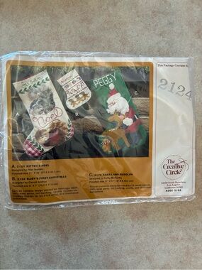 New The Creative Circle "Baby's 1st Christmas" Stocking Stitching Kit